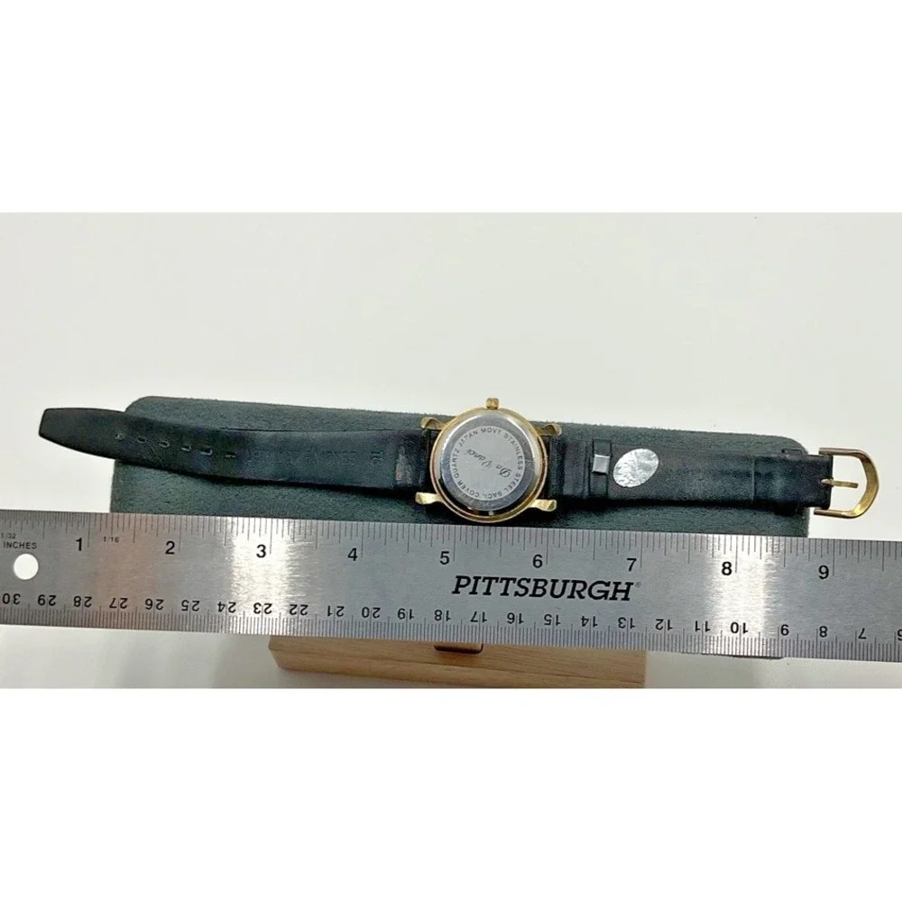 Da‎ Vinci Women's Wristwatch Black Leather Gold Tone Quartz